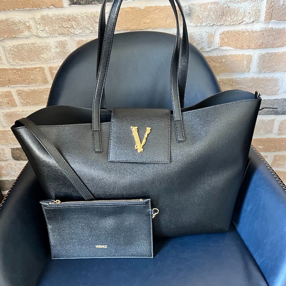 VERSACE Virtus Black Leather Tote (Final Offer)
